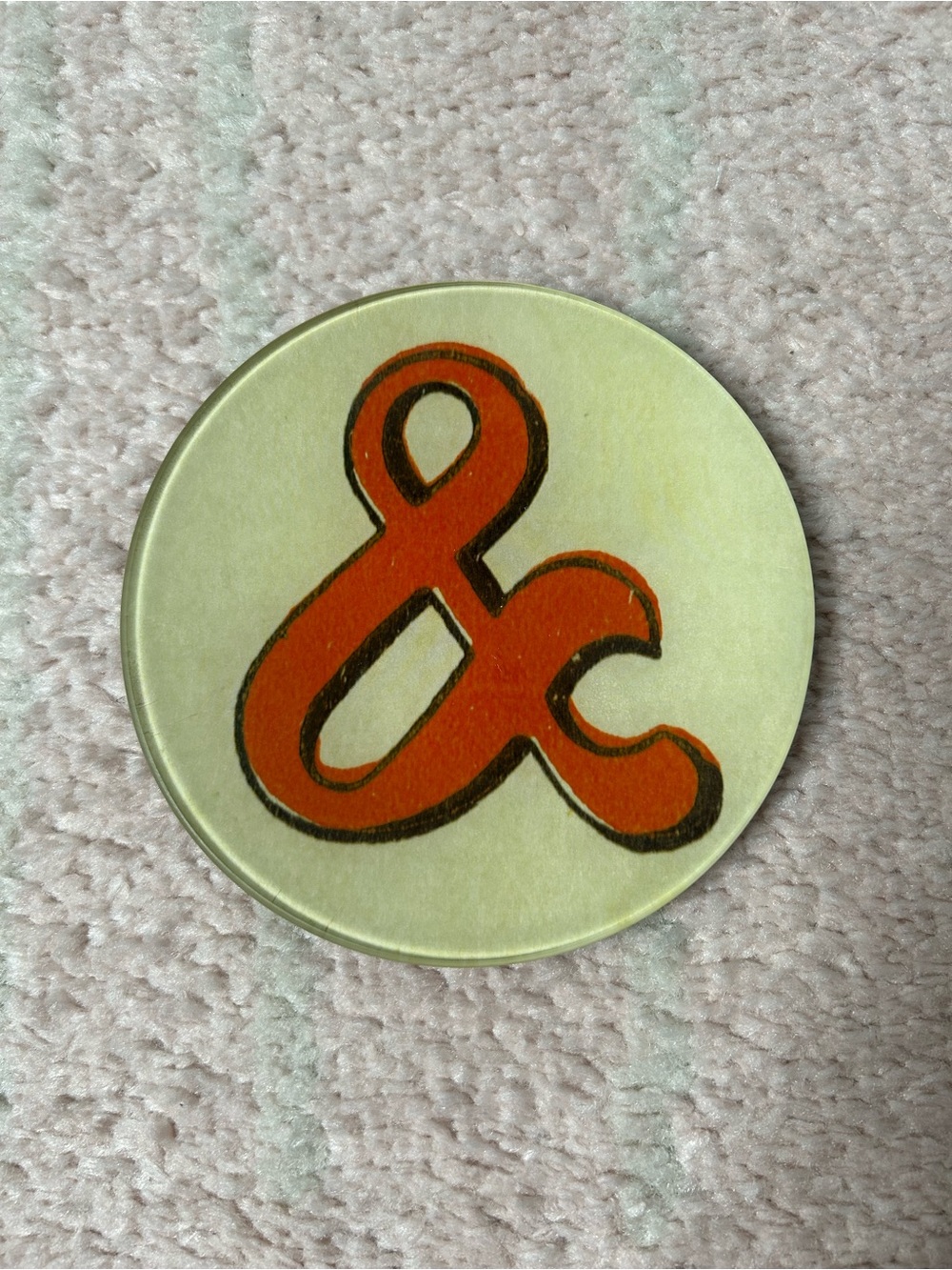 John Derian Company Ampersand & Round Decorative Decoupage Trinket Plate